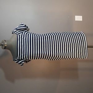 Lauren Ralph Lauren Navy and White Striped Midi Dress